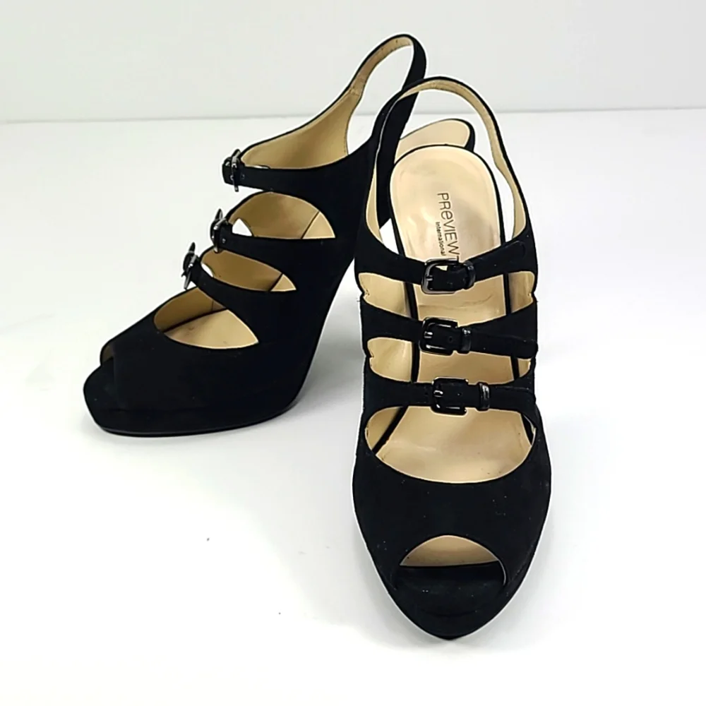 Preview International platform edgy sandals with 3 buckles size 7.5 - Picture 1 of 11